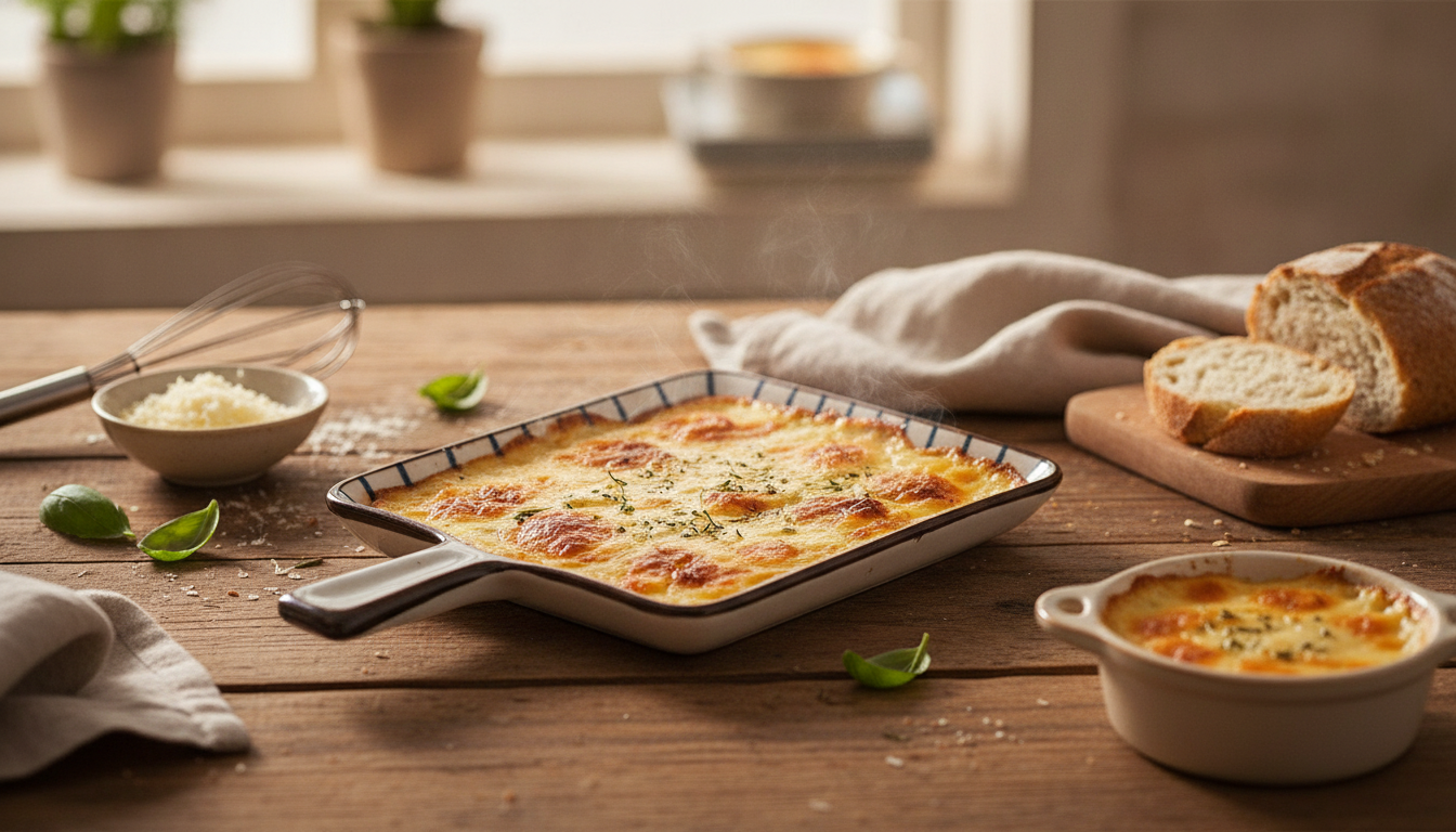 Handled Square Ceramic Baker for Golden Cheese Bakes