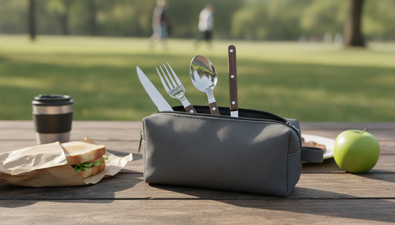 Stainless Steel Travel Utensil Set for Work & On-the-Go