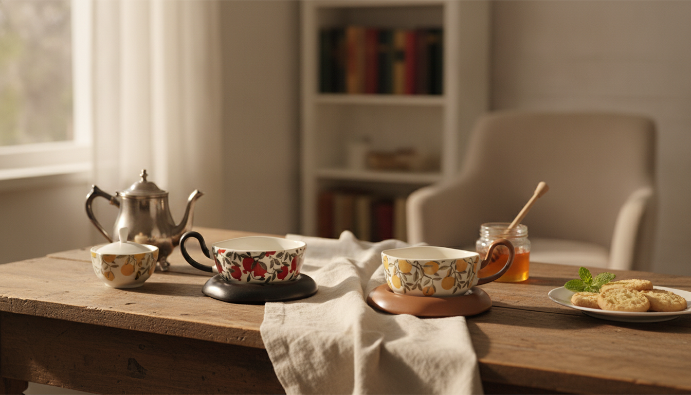 Vintage Retro Mug & Saucer Set (250 ml) for Tea Time